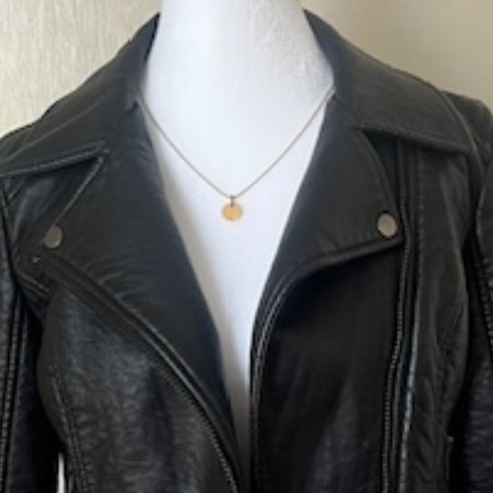 Faux Leather Zip Waist Length Jacket by Guess - Black S - Picture 6 of 7